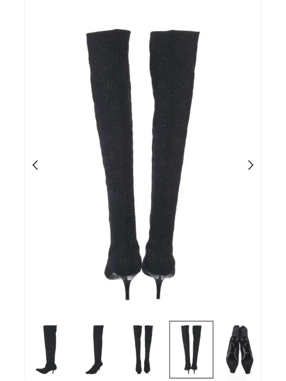 Gucci Black Over-the-Knee Knit Sock Boots